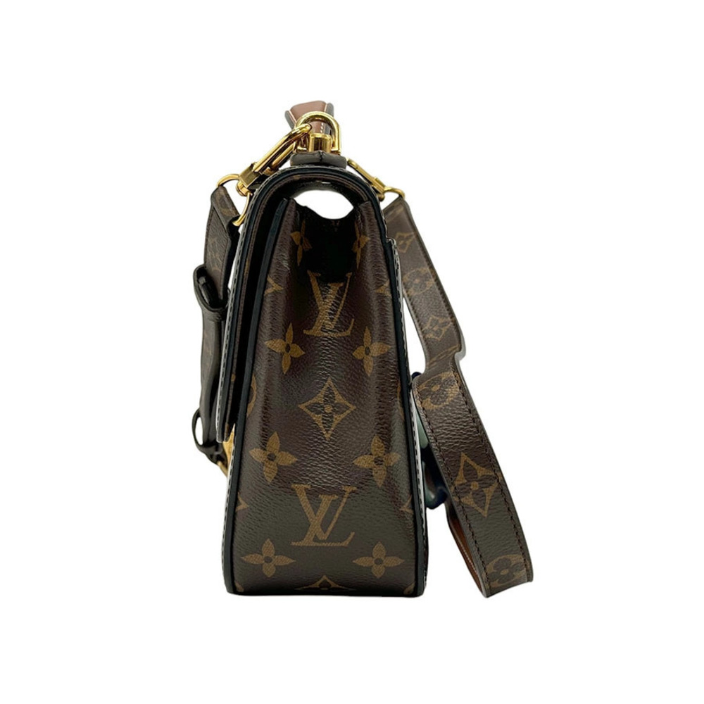 Louis Vuitton 2way Leather Patent Cherrywood Monogram Shoulder Vernis Bag Brown